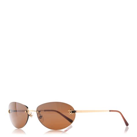 chanel 4013|CHANEL CC Oval Sunglasses 4013 Gold 899957 .